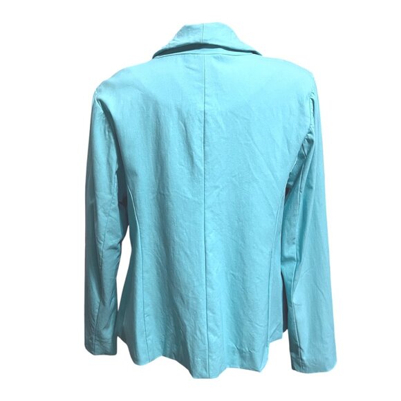 Torrid Blue Open Front Blazer Jacket Size 1 (1XL) Womens Lightweight Stretch Nyl - Picture 2 of 13